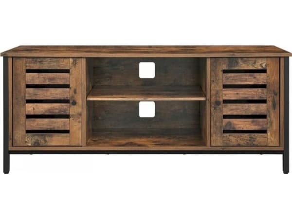Songmics TV table with 2 cabinets and 2 shelves in an industrial style 110x4x50 cm VASAGLE