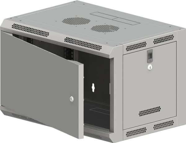 Alantec hängande 19"9U-skåp (SW-9U-600-500-N-DMJ-OP-RP-B-S)