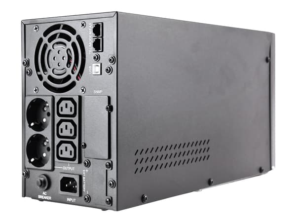 EnerGenie EG-UPS-PS2000-02 - UPS - AC 220 V - 1600 Watt - 2000 VA - 9 At - USB, RJ-45 - lähtöliitännät: 3 kappaletta