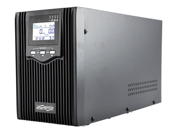 EnerGenie EG-UPS-PS2000-02 - UPS - AC 220 V - 1600 Watt - 2000 VA - 9 At - USB, RJ-45 - lähtöliitännät: 3 kappaletta musta