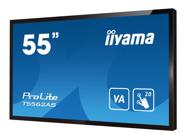 iiyama ProLite T5562AS-B1 - 55" Diagonal klass (54.6" visbar) LED-bakgrundsbelyst LCD-skärm - interaktiv digital skyltning - med pekskärm (multitouch Svart