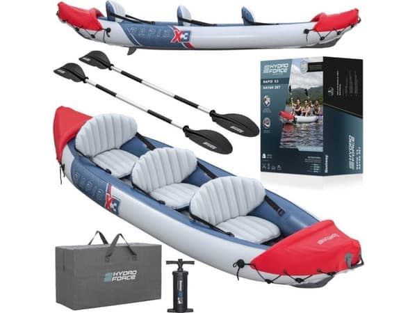 Bestway 65132, Puhallettava kajakki, 3 henkilö(t), 250 kg, ISO 6185, Oranssi, 3 istuin(ta)