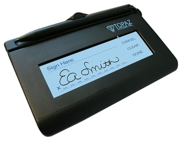 Topaz SigLite LCD 1X5 T-LBK460-HSB-R - Signaturterminal m/ LCD-skjerm - 11,2 x 3,3 cm - kabel - USB
