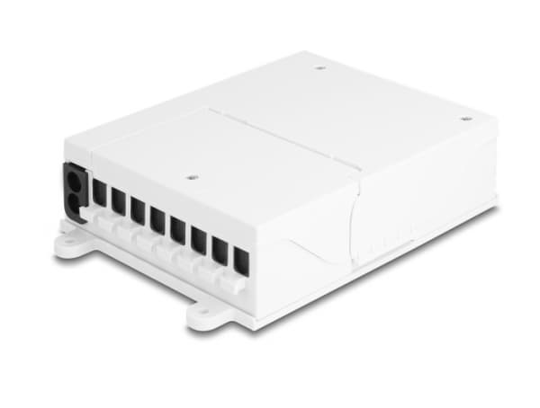 Delock - Fiberoptisk fordelingsboks - FTTH, 8 port - veggmonterbar - innendørs - hvit