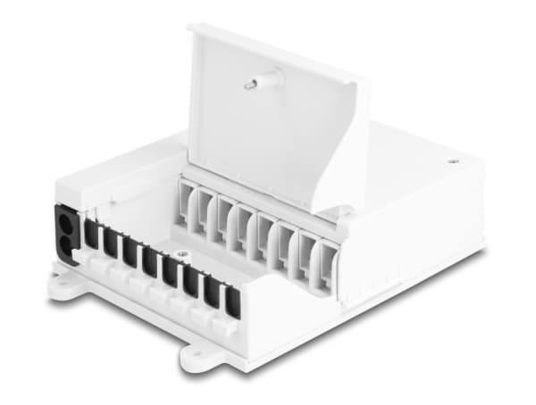 Delock - Fiberoptisk fordelingsboks - FTTH, 8 port - veggmonterbar - innendørs - hvit