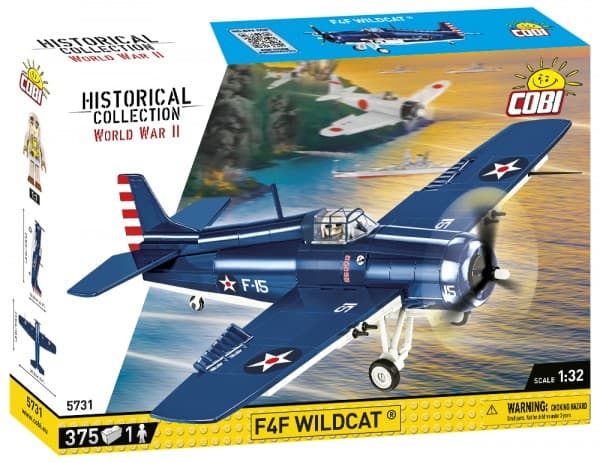 COBI F4F Wildcat - Northrop Grumman, Byggeklosser, 3 år, Plast, 375 stykker