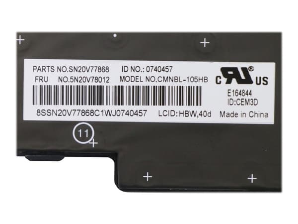 Chicony - Ersättningstangentbord för bärbar dator - med Trackpoint, UltraNav - bakgrundsbelyst - QWERTY - Hebreiska - svart - FRU - för ThinkPad P15s