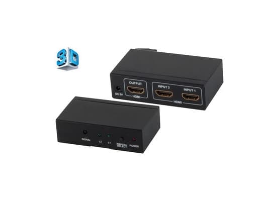 shiverpeaks 2 x HDMI Switch, HDMI, HDMI, 1 x HDMI 1.4, 4096 x 2160 pixlar, Svart, Metall
