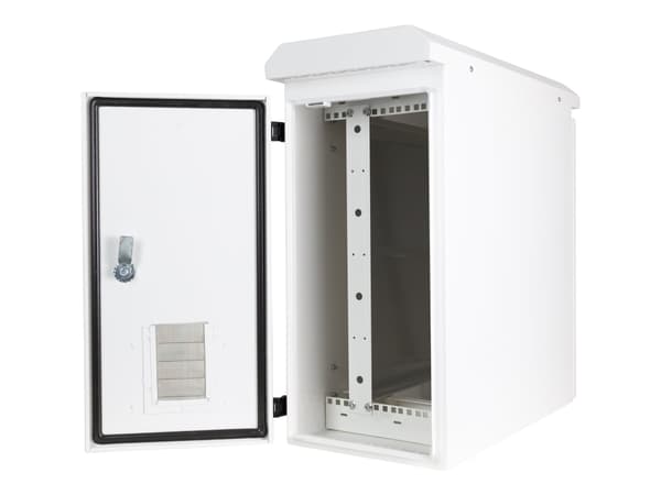 DELTACO - Skap (vertikal) - kompakt - stangmonterbar, veggmonterbar - hvit - 6U - 19"