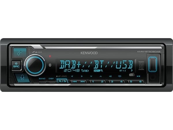 Kenwood Electronics KMM-BT508DAB, Sort, 1 DIN, 200 W, 50 W, 24 timers, AAC, FLAC, MP3, WAV, WMA