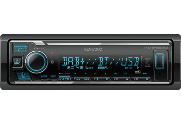 Kenwood Electronics KMM-BT508DAB, Sort, 1 DIN, 200 W, 50 W, 24 timers, AAC, FLAC, MP3, WAV, WMA