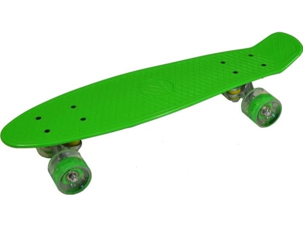 Enero plast skateboard 22" grønn LED