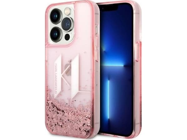 Karl Lagerfeld KLHCP14XLBKLCP iPhone 14 Pro Max 6.7" różowy/pink kovakotelo Liquid Glitter Big KL