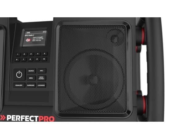 Perfectpro ROCKBULL, Bärbar, DAB+, FM, 50 W, Klassisk, Dans, Platt, Jazz, Rock, LCD, Svart