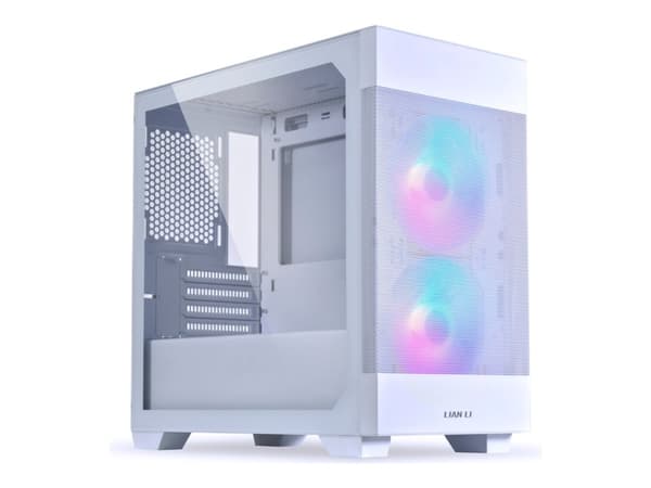 Lian Li Lancool 205M MESH - Tower - micro ATX - sidepanel med vindu (herdet glass) - ingen strømforsyning - snø - USB/lyd