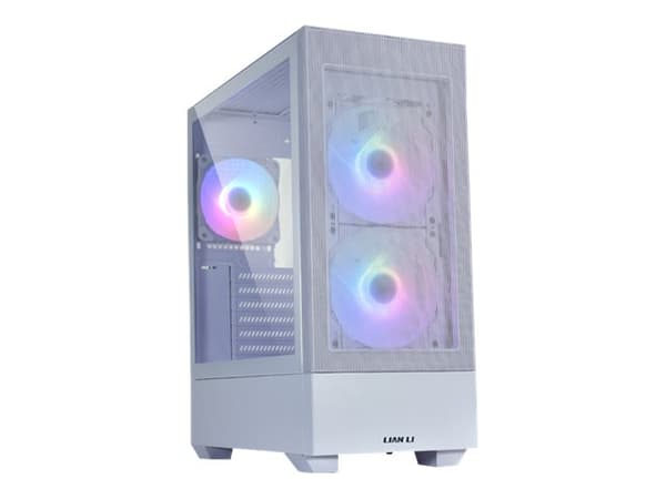 Lian Li Lancool 205M MESH - Tower - micro ATX - sidepanel med vindu (herdet glass) - ingen strømforsyning - snø - USB/lyd Hvit