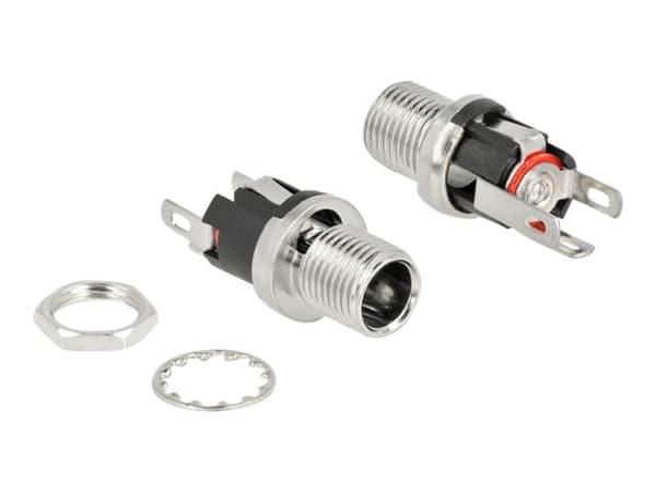 Delock - Strøm-konnektor - DC jackstik 5,5 x 2,1 mm (hun) - 16 V - 3 A