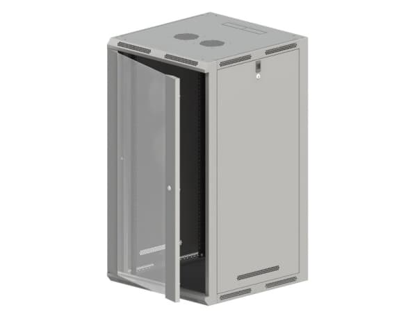 ALANTEC - Skåp - väggmontering, golvmontering - grå - 18U - 19"