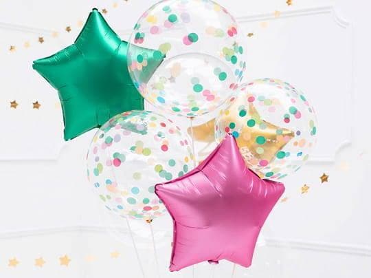 PartyDeco ORB16-2-000, Lekeballong, Flerfarget, Gjennomsiktig, Bursdag, Rund, 40 cm, 1 stykker
