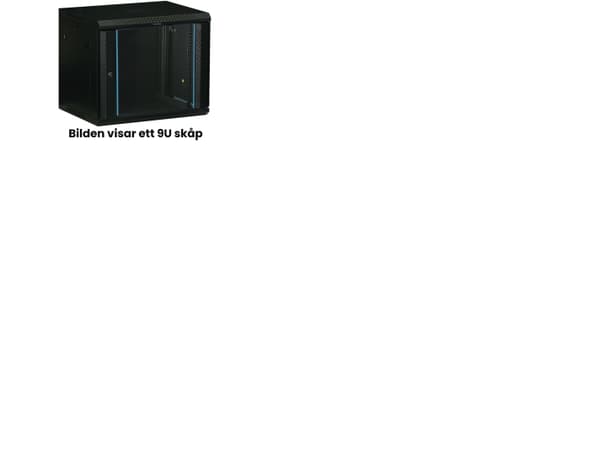 19" wall cabinet TOTEN, 15U, 600x450, glass door, juodas / WS64156001 / 19-W6415