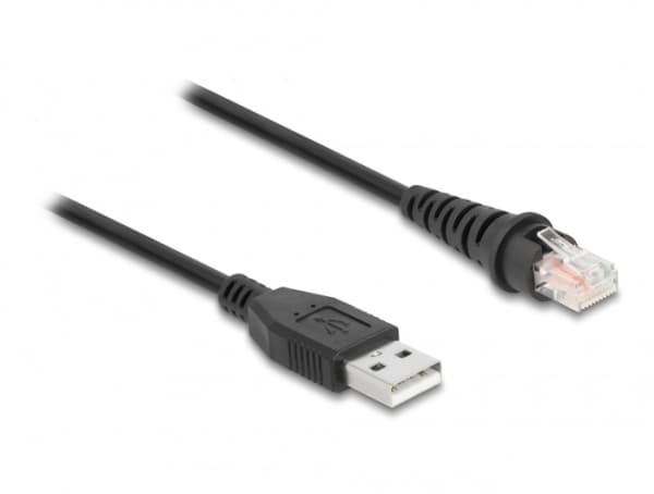Delock - Stregkodescannerkabel - RJ-50 (han) till USB (han) - USB 2.0 - 1,5 m - sort