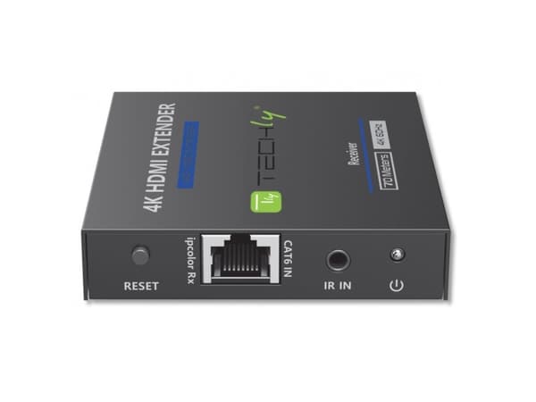 Techly IDATA EXT-565, 4096 x 2160 piksler, AV-sender og -mottaker, 70 m, Koblet med ledninger (ikke trådløs), Sort, HDCP