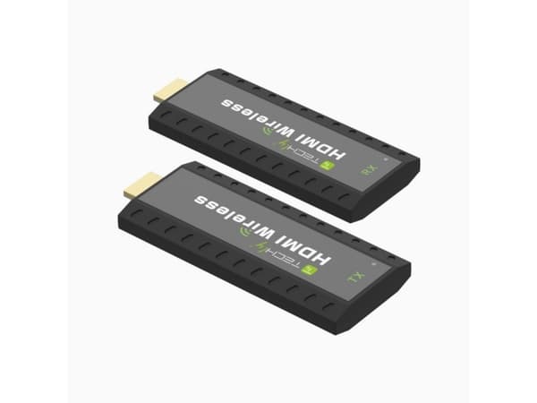 Techly IDATA HDMI-WL53, 1920 x 1080 piksler, AV-sender og -mottaker, 50 m, Trådløs, Sort, HDCP
