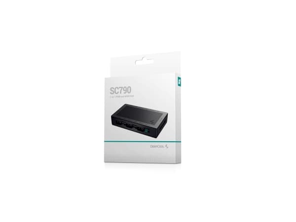 DeepCool SC790, Tuulettimen ohjain, Musta, 3-pin + 4-pin, SATA, Magneettinen, 60 mm