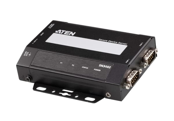 ATEN RS-232/422/485 säker enhetsserver med 2 portar, ?DC, 1,3 W, 1,19 W, 100 - 240 V, 50 - 60 hz, 9 - 48 V Svart
