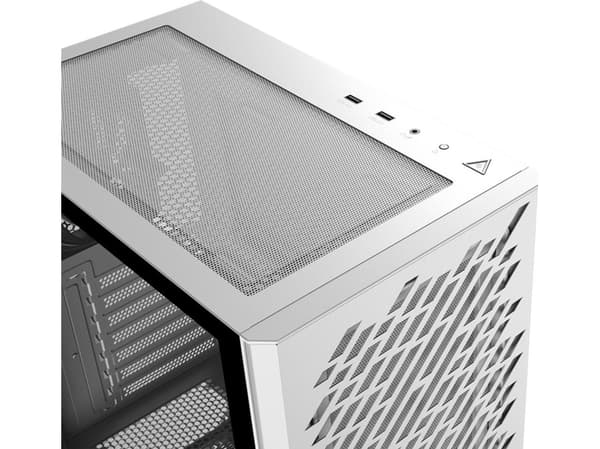 XPG VALOR AIR - Mid tower - ATX - genomskinlig sidopanel (härdat glas) - ingen strömförsörjning - vit - USB/Audio/Mic