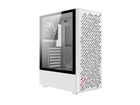 XPG VALOR AIR - Mid tower - ATX - genomskinlig sidopanel (härdat glas) - ingen strömförsörjning - vit - USB/Audio/Mic
