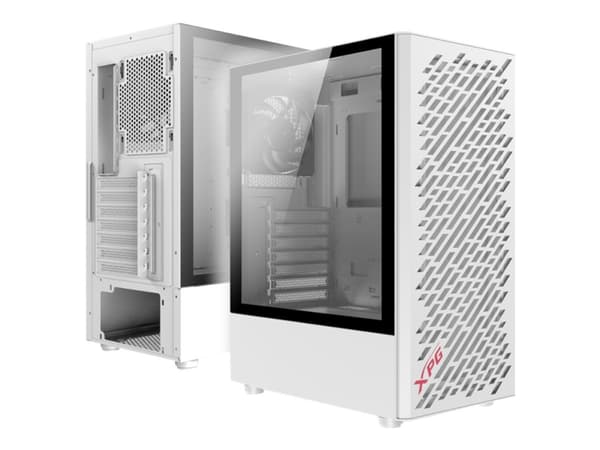 XPG VALOR AIR - Mid tower - ATX - genomskinlig sidopanel (härdat glas) - ingen strömförsörjning - vit - USB/Audio/Mic Vit