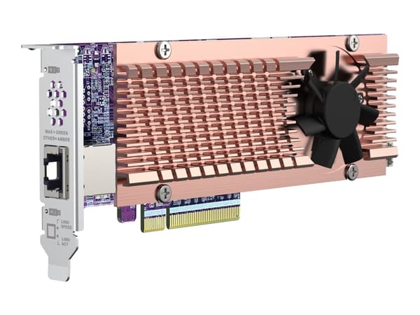 QNAP QM2-2P410G2T - Lagringskontroller med 2 x 10GBASE-T-porter - M.2 - PCIe 4.0 x4 (NVMe) - lav profil - PCIe 4.0 x8 - for QNAP TDS-h2489FU-4309Y-64
