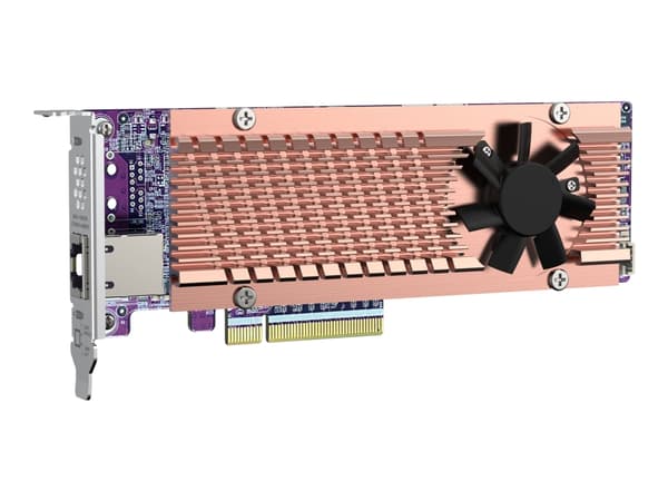 QNAP QM2-2P410G2T - Lagringskontroller med 2 x 10GBASE-T-porter - M.2 - PCIe 4.0 x4 (NVMe) - lav profil - PCIe 4.0 x8 - for QNAP TDS-h2489FU-4309Y-64