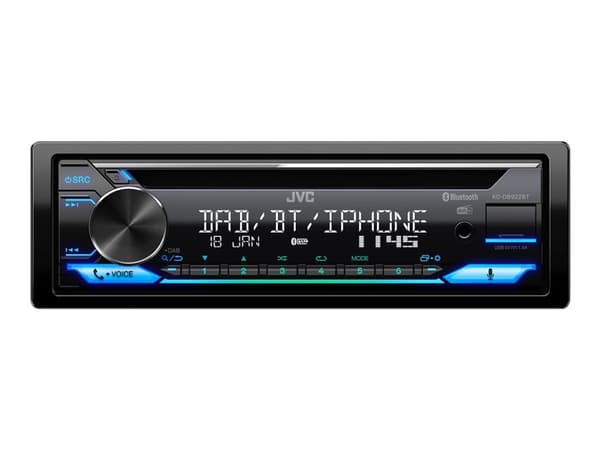 JVC KD-DB922BT, Musta, 1 DIN, 200 W, 7.1 kanavaa, 50 W, CD, CD-RW