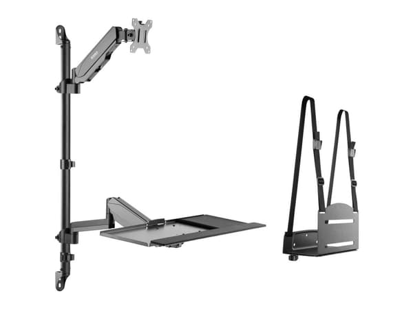 SpeaKa Professional SP-MM-710 1 st. Skärmväggsfäste 43,2 cm (17) - 81,3 cm (32) Höjdinställning, Svängbar, Förvaring av tangentbord