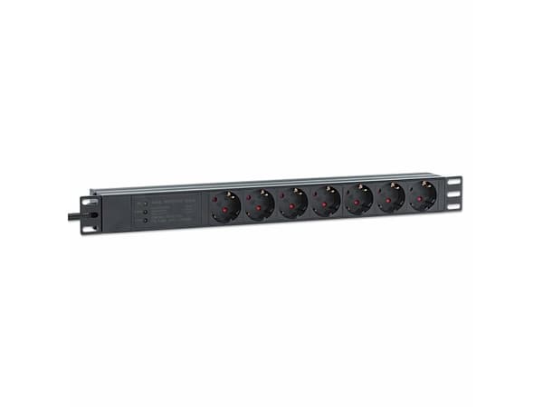 Intellinet stikkontaktlist 7x 2m kabel 1U overspenning