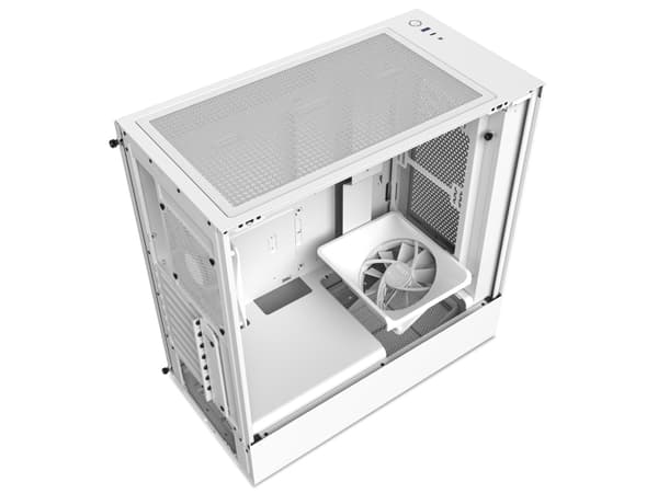 NZXT H series H5 Flow - Mid tower - utvidet ATX (E-ATX) - sidepanel med vindu (herdet glass) - ingen strømforsyning - hvit - USB/lyd