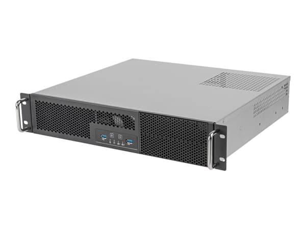 SilverStone RM23-502-MINI - Rackmonterbar - 2U - micro ATX - ingen strømforsyning (ATX / PS/2) - USB