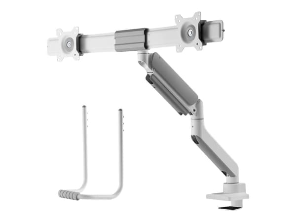 Neomounts DS75-450WH2 - Monteringssats (vridbar arm, öppningsring, övre fästklämma) - fullständig rörelse - för 2 LCD-bildskärmar - vit - skärmstorle