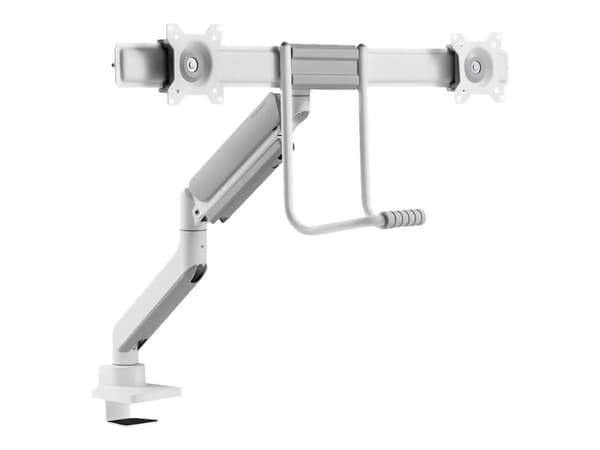 Neomounts DS75-450WH2 - Monteringssats (vridbar arm, öppningsring, övre fästklämma) - fullständig rörelse - för 2 LCD-bildskärmar - vit - skärmstorle