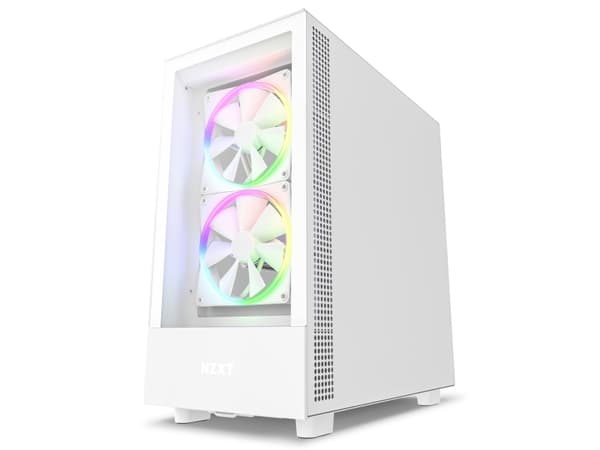 NZXT H series H5 Elite - Mid tower - utökad ATX - genomskinlig sidopanel (härdat glas) - ingen strömförsörjning - vit - USB/ljud