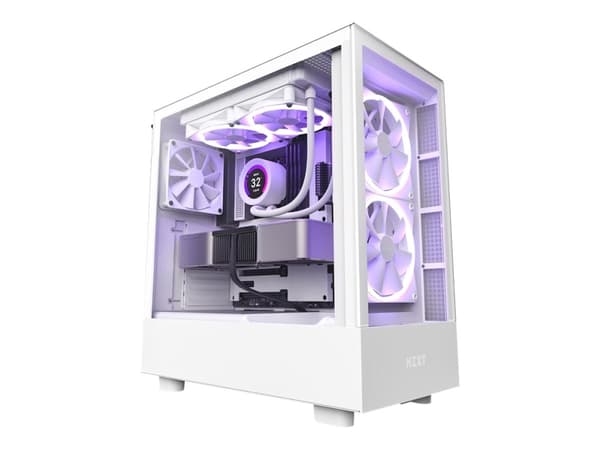 NZXT H series H5 Elite - Mid tower - utökad ATX - genomskinlig sidopanel (härdat glas) - ingen strömförsörjning - vit - USB/ljud Vit