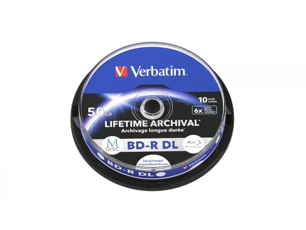 Verbatim M-Disc - 10 x BD-R DL - 50 GB 6x - blekkstråleskrivbar overflate - spindel