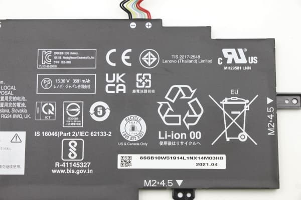 57Wh internal lithium-ion battery, 4-cell design