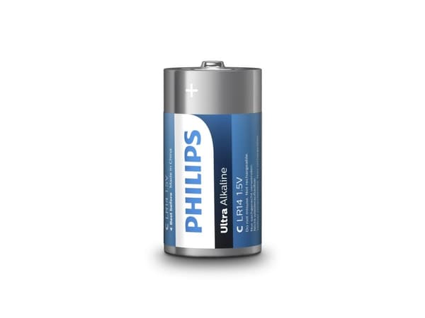 Philips Akku LR14E2B/10, Kertakäyttöinen akku, Alkali, 1,5 V, 2 kpl, 26,2 mm, 50 mm
