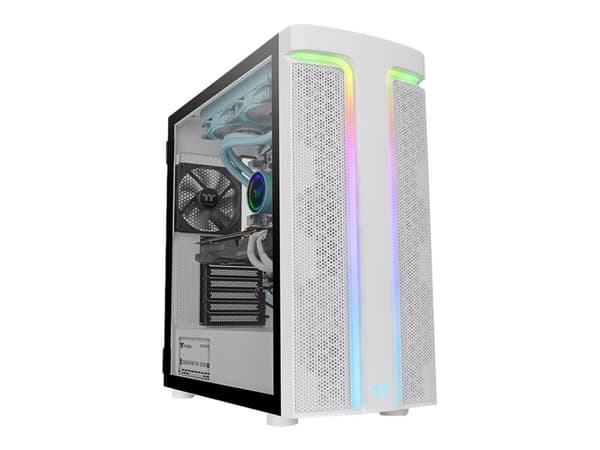 Thermaltake H Series H590 TG Snow ARGB - Mid tower - utökad ATX - genomskinlig sidopanel (härdat glas) - ingen strömförsörjning (PS/2) - vit - USB/lj Vit