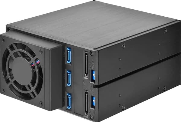 SilverStone SST-FS303-12G 3,5" eksternt kabinett, 3-bay - svart