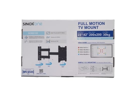 Sinox One SOB0152 - Monteringssett (leddarm, adapterplate) - for flatpanel - svart - skjermstørrelse: 23"-42"