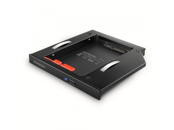 AXAGON RSS-CD12 2,5" SSD/HDD optisk stasjonsadapter 12,7 mm LED Sort